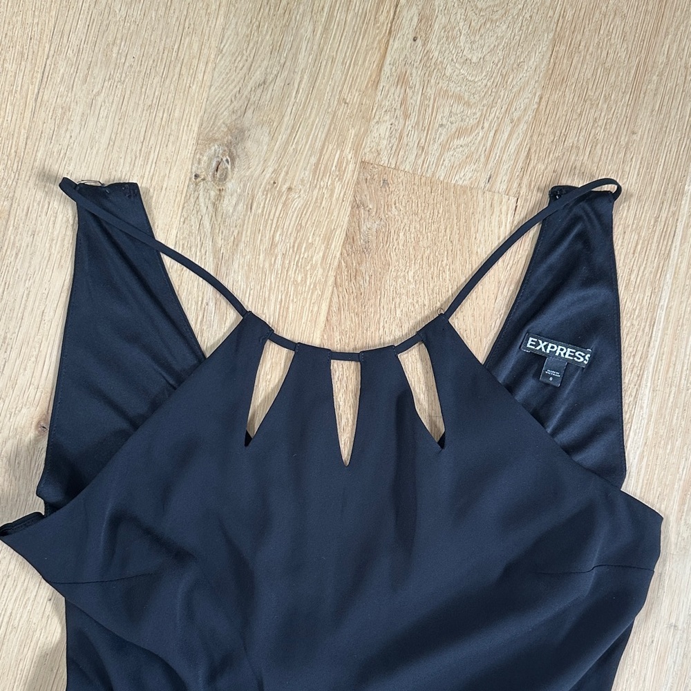 Express Cut Out Black Halter Dress